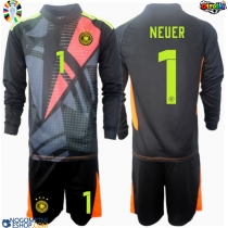 Otroški Nogometni dresi Nemčija Manuel Neuer #1 Vratar Domači EP 2024 Dolgi Rokav (+ Kratke hlače)